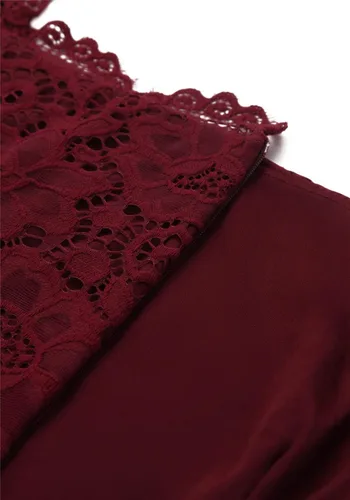 Miniatura 7 de Dressystar Vestido tipo cóctel, de encaje, para mujer, vestido irregular con vuelo y hombros descubiertos, para dama de honor, fiesta formal