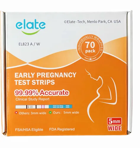 Miniatura 9 de Elate Tiras de prueba de embarazo, 20 unidades, prueba de detección temprana HCG, alta sensibilidad, resultados precisos del 99.99%, kit de prueba