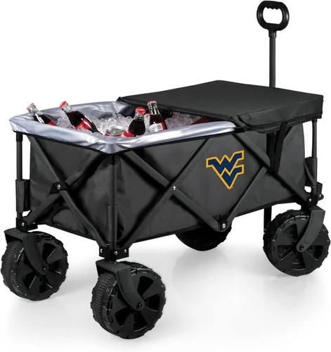 Miniatura 45 de PICNIC TIME NCAA Adventure Wagon Elite - Carro de playa plegable todo terreno con ruedas grandes, tapa superior de mesa y forro suave para enfriar