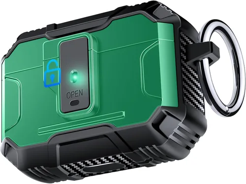 Miniatura 24 de Amoured AutoPOP - Funda para AirPods Pro de 1ª generación con cerradura y llavero, protección resistente de 360° y mecanismo de apertura de 1 clic