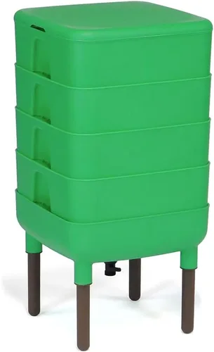 Miniatura 12 de FCMP Outdoor - The Essential Living Composter, contenedor de 4 bandejas para vermicompostador, color negro