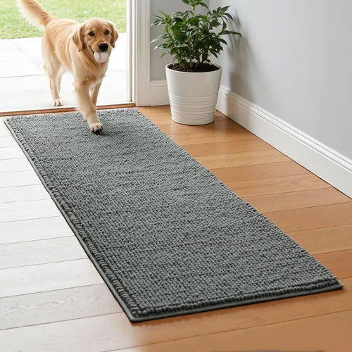 Miniatura 21 de Subrtex - Alfombras de baño de chenilla, tapete de baño de felpa corta y suave, tapete de ducha absorbente de agua, tapete de baño para la ducha