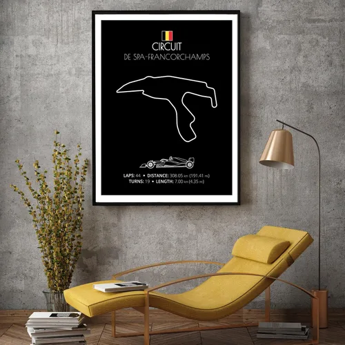 Miniatura 22 de Custom Car Posters Póster hecho a mano compatible con Autodromo Enzo e Dino Ferrari (Imola, Italia), póster de pista de carreras diseñado