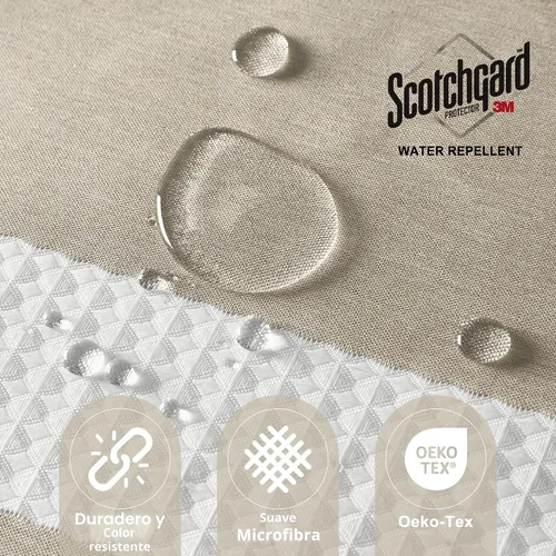 Miniatura 2 de Madison Park Cortina de ducha de tejido waffle con diseño a rayas en piezas, cortina de ducha de tela para baño con gestión de humedad 3M Rayas Taupe