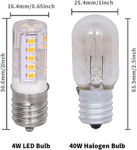Miniatura 2 de Nobranded Bombilla LED E17, equivalente a bombilla halógena de 40 W, regulable, bombilla para microondas y máquina de fumar, AC110-130V 4W blanco