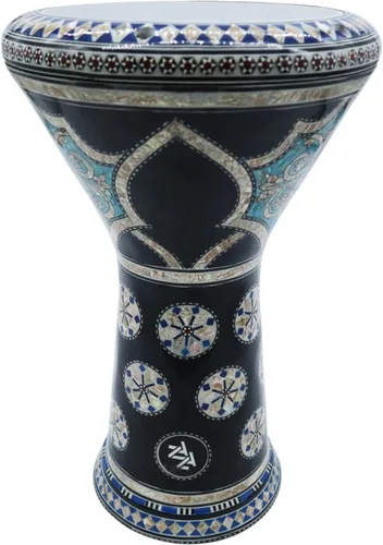 Miniatura 3 de La Darbuka Doumbek egipcia de madre de perla de 17.5" de Zaza Percussion (Orquídea Azul)