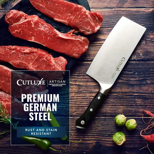 Miniatura 8 de Cutluxe - Cuchillo de carnicero de 7 pulgadas, cuchillo para cortar carne – Hoja de acero alemán, espiga completa, diseño de mango ergonómico