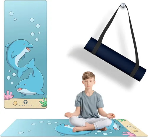 Miniatura 12 de Alfombrillas de yoga prémium para niños, tapetes de ejercicio, tapetes de juego con correa de transporte, alfombrillas antideslizantes de 60 x 24