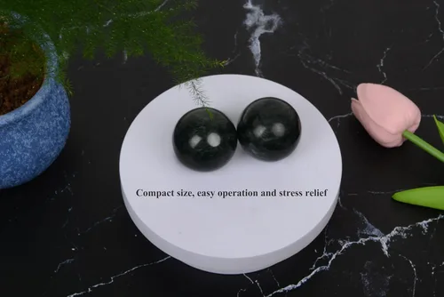 Miniatura 7 de Bolas Baoding de mármol natural de bolas tradicionales chinas para el cuidado de la salud, paquete de 2 bolas de masaje de 1.6 pulgadas para masaje