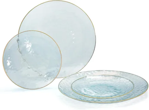 Miniatura 13 de Ocasiones" Paquete de 50 platos (25 invitados) - Juego de platos de plástico desechables para fiestas de boda pesados, cena de 25 x 10 pulgadas +