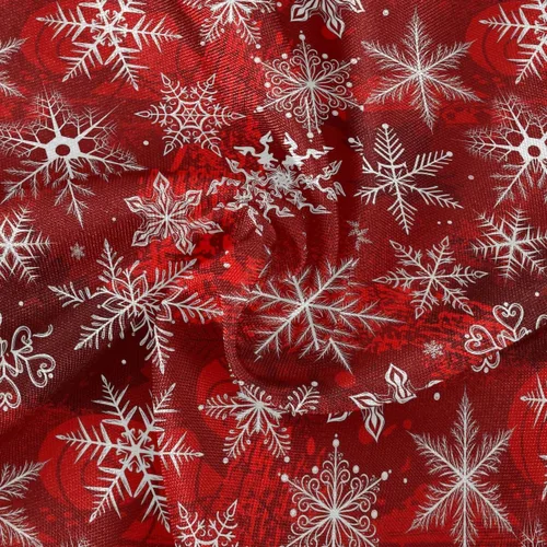 Miniatura 2 de senya Manteles redondos de Navidad, patrón rojo con copos de nieve, flores, mantel decorativo para mesa circular, comedor, decoración para Patrón 4
