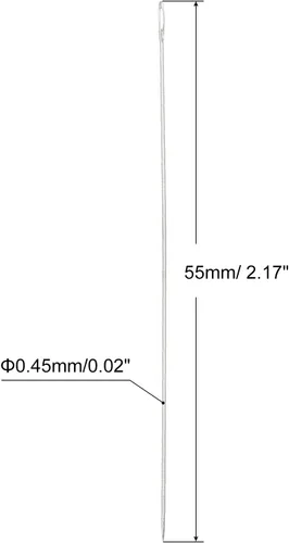 Miniatura 2 de uxcell 25 agujas de rebordear finas y largas rectas hilos de bordado de acero inoxidable de 2.17 pulgadas