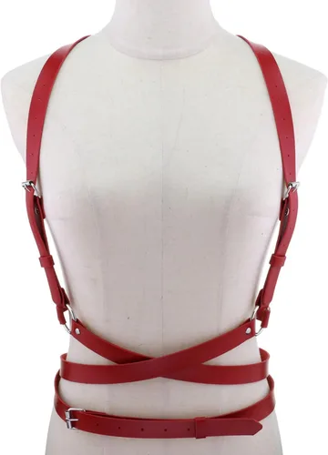 Miniatura 4 de eYLun Cinturón de cuero para mujer, cinturón de cintura ajustable, punk, cinturón gótico, correas de cintura