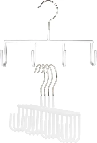 Miniatura 5 de Mawa by Reston Lloyd - Percha antideslizante para cinturones con 4 ganchos, estilo GH, juego de 2, color blanco