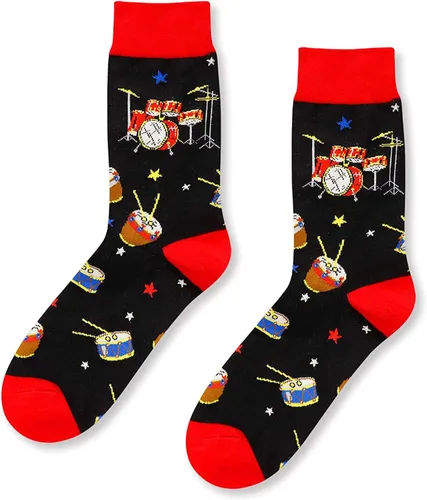 Miniatura 4 de HAPPYPOP Calcetines divertidos de música para hombres, regalos novedosos, regalos para amantes de la música, regalos para hombres, Multi
