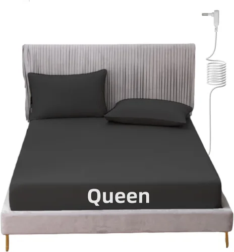 Miniatura 13 de Grounding - Sábana de cama tamaño King con cordón de 15 pies, 90% algodón orgánico + 10% fibra plateada, sábanas conductivas para un mejor sueño