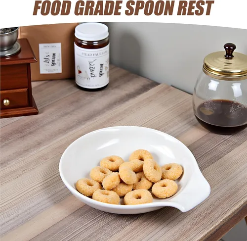 Miniatura 6 de Let's Spoon - Soporte para cuchara de cerámica para cafetería y cocina, 3.5 x 3.9 pulgadas, soporte para cuchara pequeña para estufa, bonito