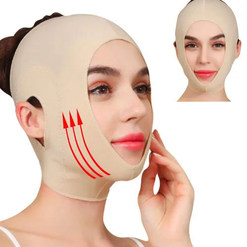 Correa de adelgazamiento de barbilla reutilizable, cinta de elevación facial, máscara facial de elevación de línea V, reductor de barbilla doble,