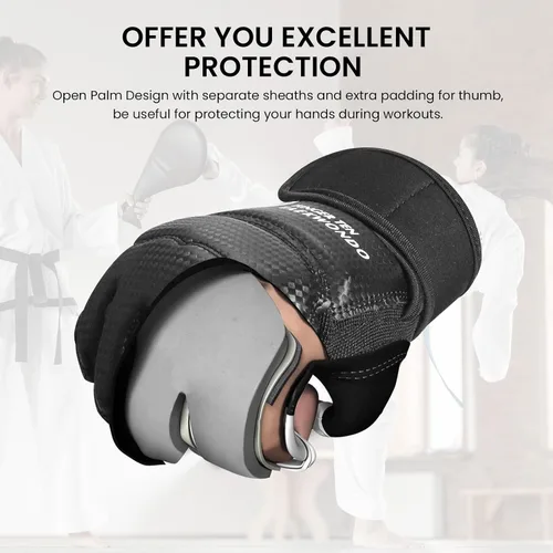 Miniatura 4 de Taekwondo Sparring Gear - Guantes protectores de manos y pies, color blanco, para boxeo, kickboxing, ajuste para adultos, hombres, mujeres y niños