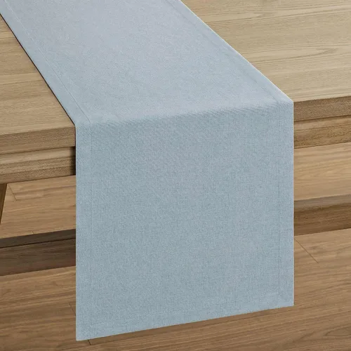 Miniatura 7 de ZeeMart Camino de mesa básico de lino, 14 x 36 pulgadas Azul Cambay, caminos de mesa rústicos de estilo granja color azul claro polvoriento de 36