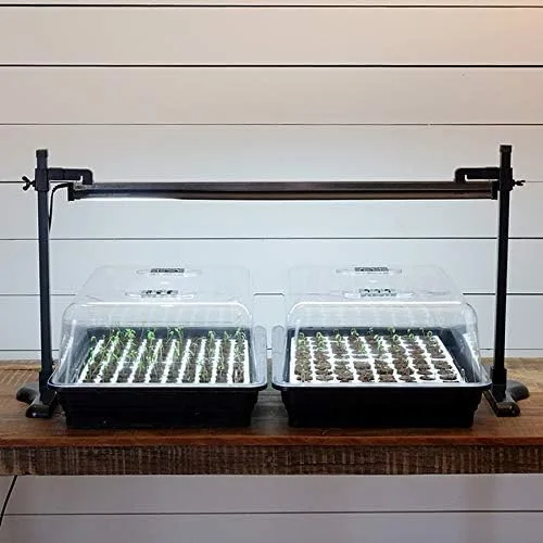 Park Seed Sunblaster Seed Starting Soporte de luz universal T5 para encimera de cultivo en interiores con barras de soporte de 18 pulgadas