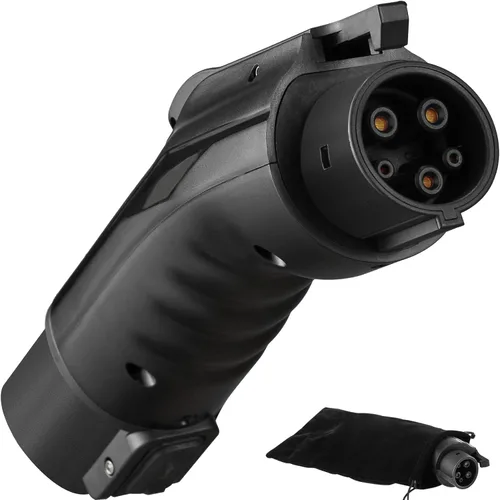 VEVOR Diseñado para adaptador Tesla a J1772, 48A 240V apto para todos los J1772 EVs, adaptador de cargador IP56 EV con bloqueo anticaída y bolsa de