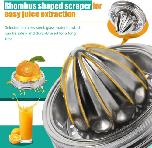 Miniatura 7 de Exprimidor manual de cítricos de acero inoxidable exprimidor de limón compacto prensa de frutas para cocina casera 3.54 pulgadas fácil de limpiar