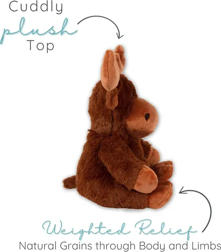 Miniatura 3 de 1i4 Group Mack Moose - Animal de peluche con peso y apto para microondas - Peluche térmico para mayor calidez, juguete lindo, suave y acogedor
