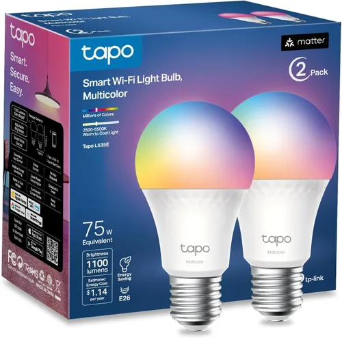 Miniatura 15 de TP-Link Tapo - Bombillas inteligentes, 1100 lúmenes de alta luminosidad (equivalente a 75 W), certificadas por Matter, bombilla LED RGBW de 16