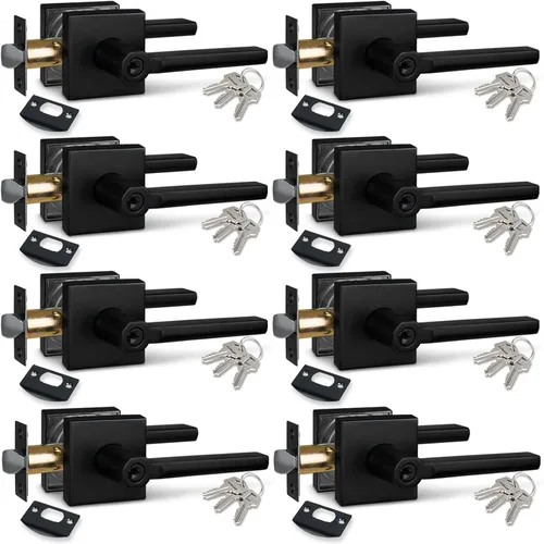 Miniatura 41 de NEWBANG Palanca de puerta de cama/baño para privacidad Baño e interior Manija de cerradura de puerta en negro mate envejecido, HD1601-DB-BK-1P