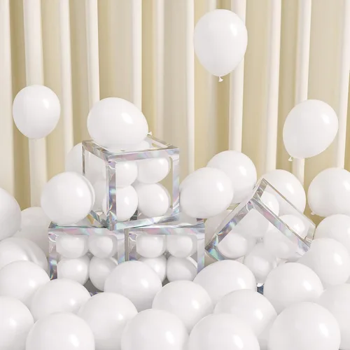 FOTIOMRG 120 globos blancos de 5 pulgadas, pequeños globos de látex blanco para fiesta, calidad de helio, para cumpleaños, graduación, baby shower,