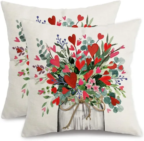Miniatura 8 de AACORS Fundas de almohada del 4 de julio, 16 x 16 pulgadas, florero floral, mariposa, decoración patriótica de Estados Unidos, funda de almohada