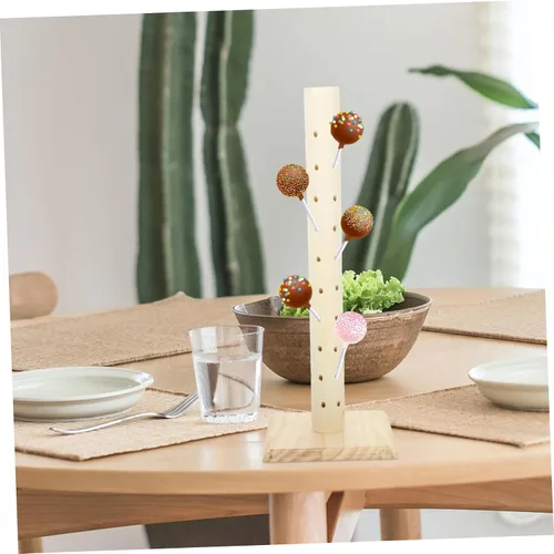Miniatura 2 de 1 soporte de exhibición de paletas de madera, soporte resistente para postres para fiestas y eventos, práctico estante de presentación de dulces