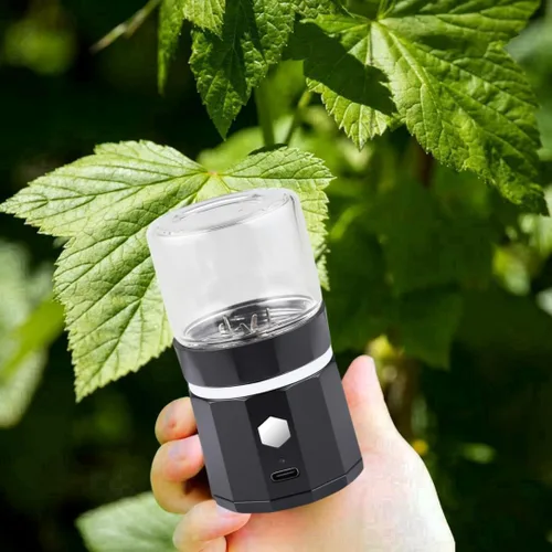 Miniatura 6 de Pequeño molinillo de especias automático, eléctrico, compacto para capullos de flores, con USB recargable de 1.7 onzas, tamaño de cámara de especias