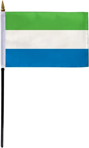 Miniatura 3 de AGAS - Bandera de cortesía de Sierra Leona de 12 x 18 pulgadas, mini bandera de Sierra Leona, de nailon pesado, ojales de latón con doble costura