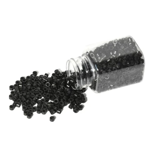 Miniatura 4 de 1000 extensiones de cabello con forro de silicona de 0.197 pulgadas, microenlaces, cuentas de silicona forradas para extensiones de cabello humano