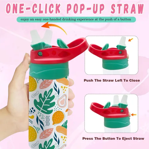 Miniatura 3 de Paquete de 30 vasos de 12 onzas para niños con sublimación de acero inoxidable para niños, botella de agua para la escuela y niños pequeños, a