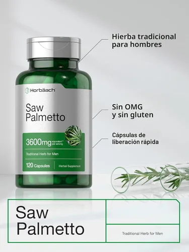 Miniatura 4 de Horbäach Saw Palmetto Extract 120 cápsulas Fórmula sin OMG y sin gluten de Saw Palmetto Berries