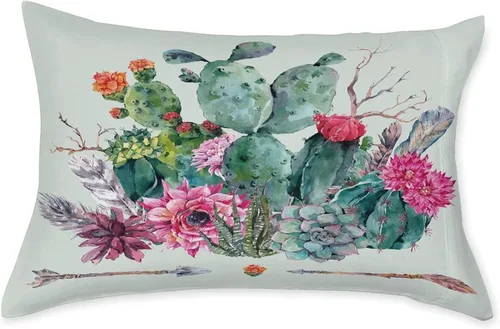 Miniatura 9 de Juego de sábanas decorativas tamaño individual XL, juego de sábanas bajeras con bolsillos profundos de cactus y 2 fundas de almohada