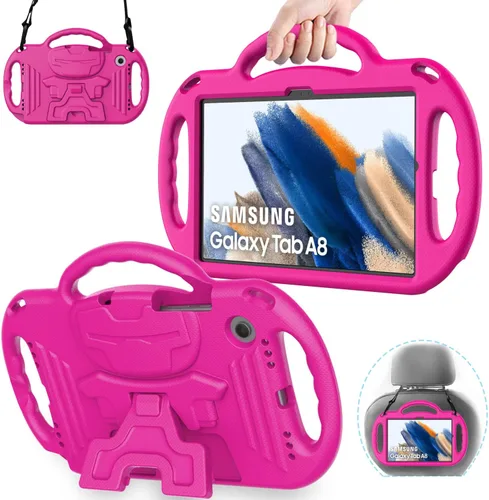 Miniatura 11 de AVAWO Funda infantil para Samsung Galaxy Tab A8 de 10.5 pulgadas 2021 (SM-X200/X205), con correa, mango soporte ligero a prueba de golpes, negro