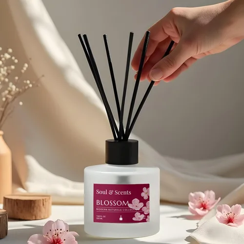 Miniatura 2 de Soul & Scents Juego de difusor de varillas – Blossom Aceite perfumado recargable de 7.43 onzas con 6 varillas de fibra Fragancia y ambientador