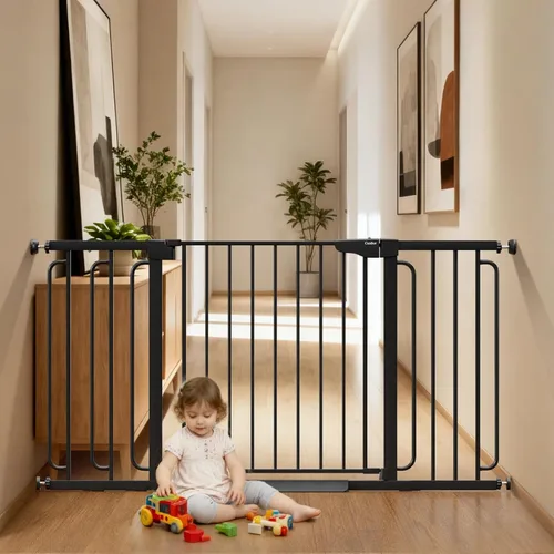 Miniatura 14 de Cumbor Puerta de bebé extra alta de 36 pulgadas para escaleras, puerta para perros de 29.7-40.6 pulgadas de ancho para puertas, puertas de mascotas