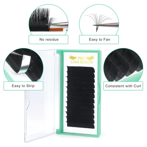 Miniatura 2 de Extensiones de pestañas “Easy Fan” de volumen DD-0.05-9-16, extensiones que se abren rápidamente, grosor de 03 .05 .07 .10, extensiones de pestañas