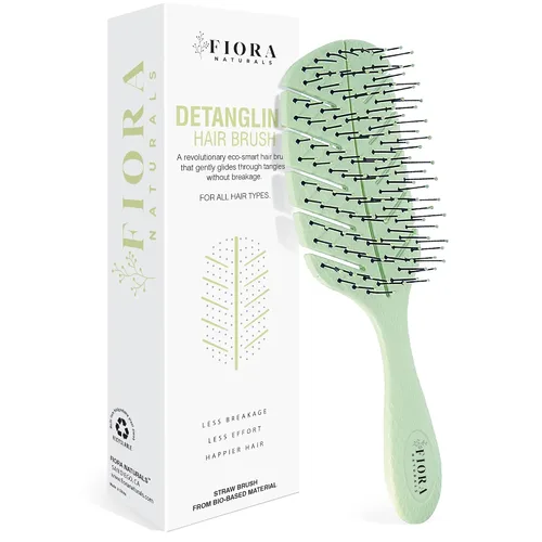 Miniatura 7 de Fiora Naturals - Cepillo desenredante 100% ecológico con cerdas ultrasuaves que se deslizan a través de los enredos con facilidad, para cabello Verde
