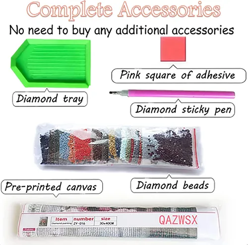 Miniatura 7 de QAZWSX Kit de pintura de diamantes, acuarela cerebro 5D, pintura artística de diamante DIY, para adultos y niños, 12 x 16 pulgadas