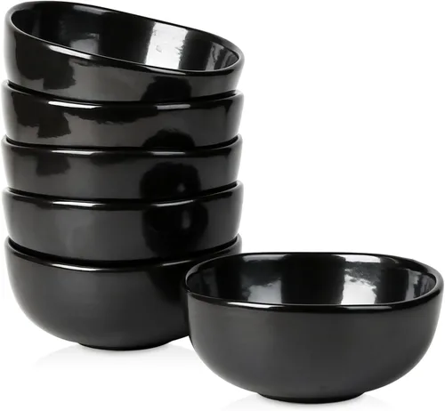 vicrays Juego de cuencos de cerámica para cereales, juego de cuencos de ensalada de sopa de porcelana de 26 onzas, juego de cuencos de arroz para