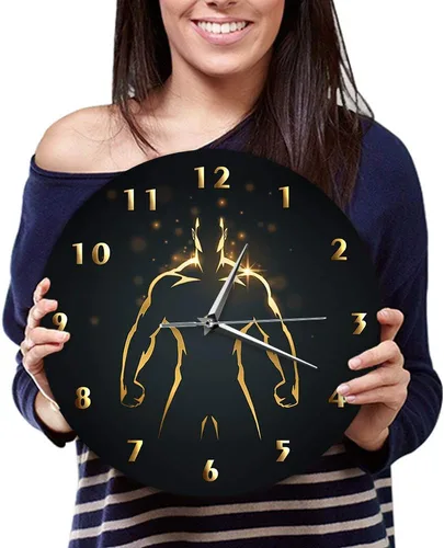 Miniatura 8 de The Geeky Days Reloj de tiempo de entrenamiento de fuerza, arte deportivo, gimnasio, sin tictac, reloj de pared para fitness, culturismo
