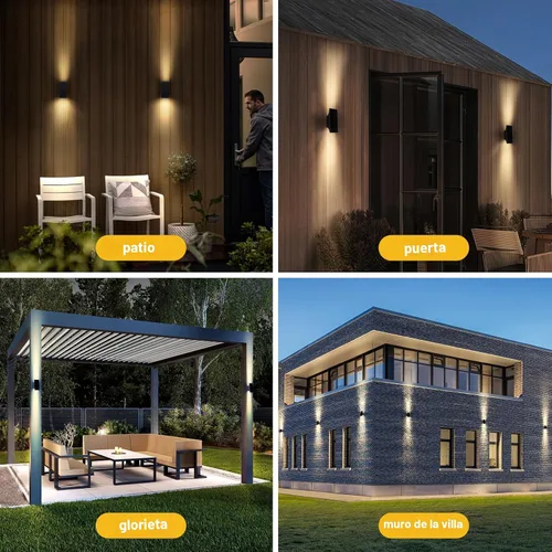Miniatura 7 de SOTTLOT Luces Solares para Exteriores, 700LM 3000K Luces Solares de Pared para Exteriores Arriba y Abajo, Luces Solares de Aplique Atenuables, Luces