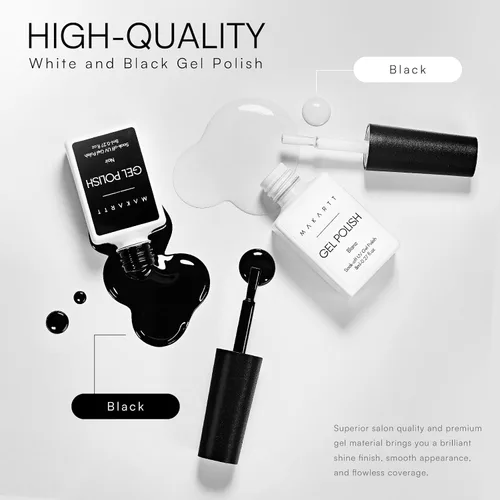 Miniatura 2 de Makartt Juego de esmaltes de uñas de gel con purpurina navideña - 2 piezas de 15ml (0.51 onzas líquidas), gel brillante, removible con UV