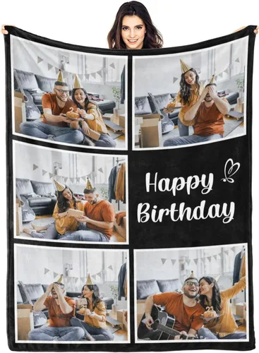 Miniatura 30 de Manta personalizada con fotos y texto para mamá, papá, bebé, familia, amigos, manta personalizada para cumpleaños, Navidad, para mujeres, hermana